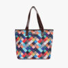 Multi Mandala Print Leather With Canvas Laptop Bag