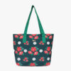 Medium Green, Pink & White Flower Fatty Tote Bag