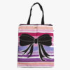 Bow Tie Printed Zip Tote Bag, shopping