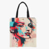 Color Face Printed Zip Tote Bag