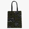 Smiley Printed Multi Color Zip Tote Bag