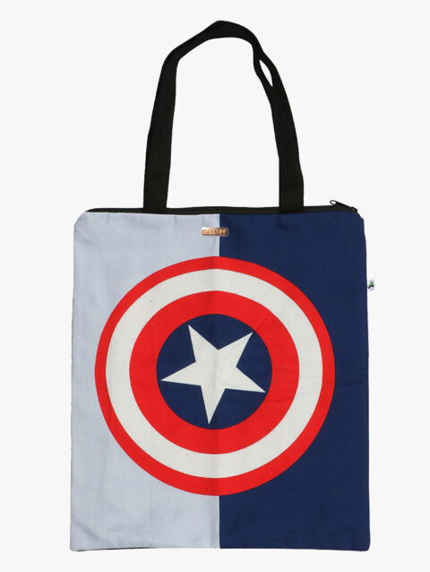 Caption America Red & Blue Zip Tote Bag