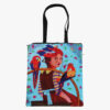 Parrot Girl Printed Zip Tote Bag