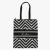 Zig Zag Print Zip Tote Bag for shopping