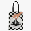 Chess Print Zip Tote Bag for shopping