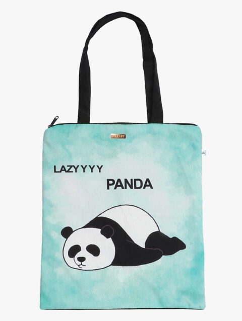 Lazy Panda Zip Tote Bag for Shopping