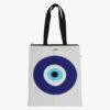 Evil Eye Printed Zip Tote Bag for shopping