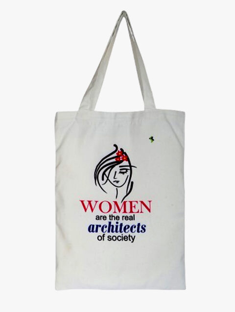 Women Print White Tote Bag for Shopping