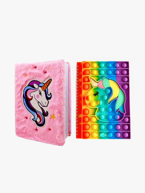 Combo of Unicorn fur Diary Unicorn Pop it Diary