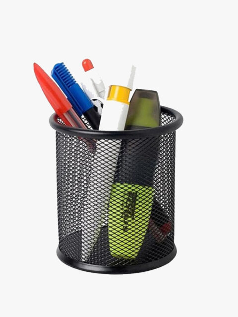 Round Pen Holder, Pen Organizer for Desk, Black