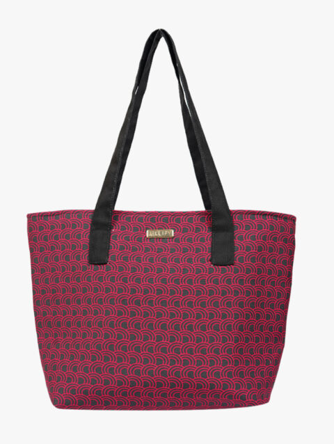 Medium Mahroon & Black Fatty Tote Bag