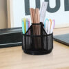 5 Compartment Rotating Pencil Holder Black
