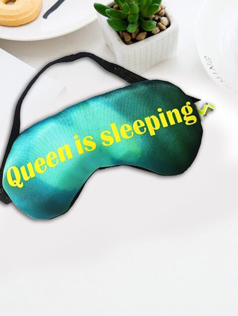 Queen is Sleeping Printed Light Green Eye Mask