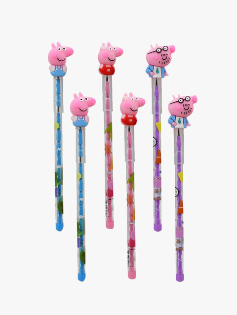 Set of 6 Peppa Pig Non Sharpening Stacking Pencil