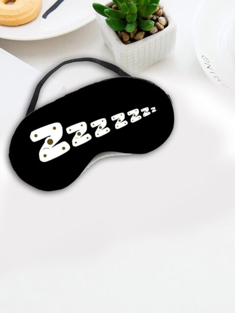 Zzz Black & White Printed Eye Mask