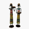 2 Doll Set Yellow Multi Handicraft Candle Holder