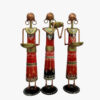 3 Doll Set Red Metal Tea Light Candle Holder
