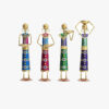 4 Doll set multicolor metal tea light candle holder