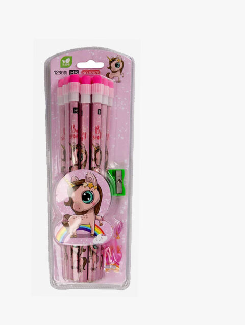 Unicorn Stationery HB Pencil, Sharpener