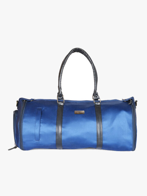 Blue Fabric Duffel Bag with Shoe Compartment