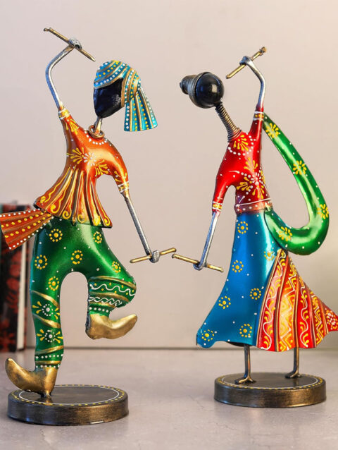 Multicolor Metal Dancing Tribal Doll Musician