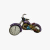 Handicrafts Metal Hand Painted Purple Bike Clock