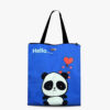 Blue Panda Printed Zip Tote Bag