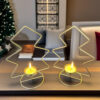 Candlestick Holder Metal Gold Christmas Tree